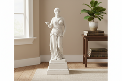 Sculpted Beauty: Delia Base Pedestal Sculpture - Enhancing Your Décor with Exquisite Artistry