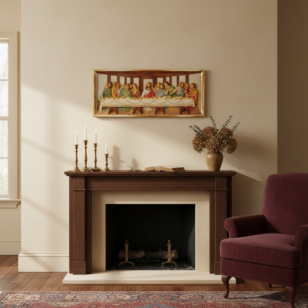 Divine Sculpture: Grande Last Supper - Realistic Large Wall Relief - Sacred Religious Masterpiece