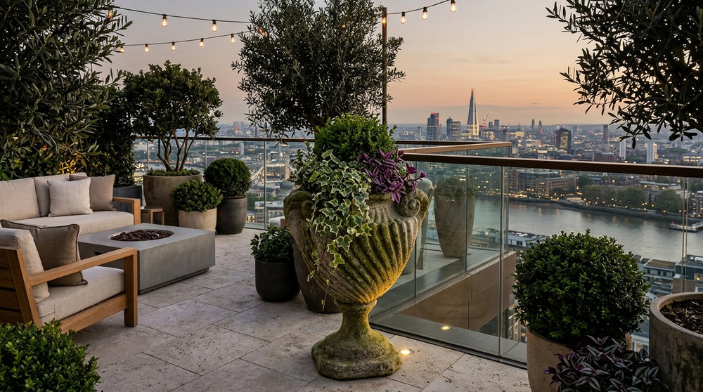 Elegant Fiberstone Planters Sculpture