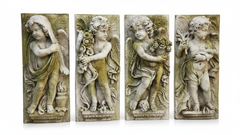 Elegant White Moss Finish Wall DÃ©cor: Little Boy Season Plaques Collection