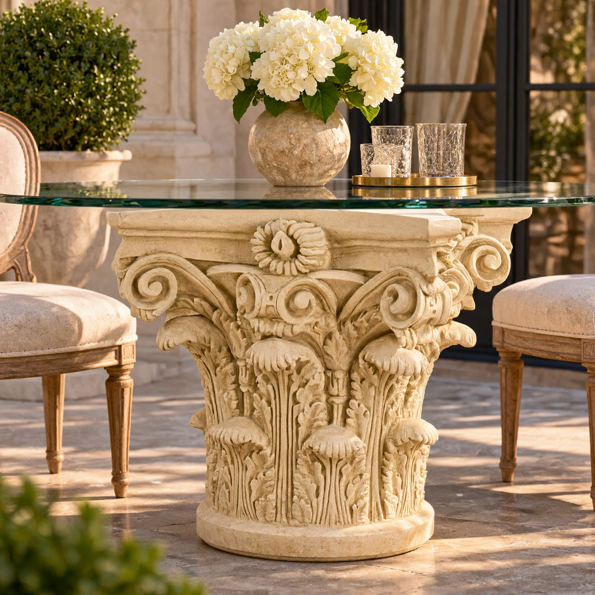 Enhance Your Tables with the Timeless Elegance of the Corinthian Capital - Architectural Accents for Tables & Table Bases