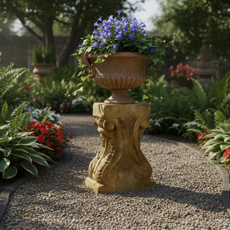 Fiberstone Pedestal Table Base 29" | Stone Table Base 29