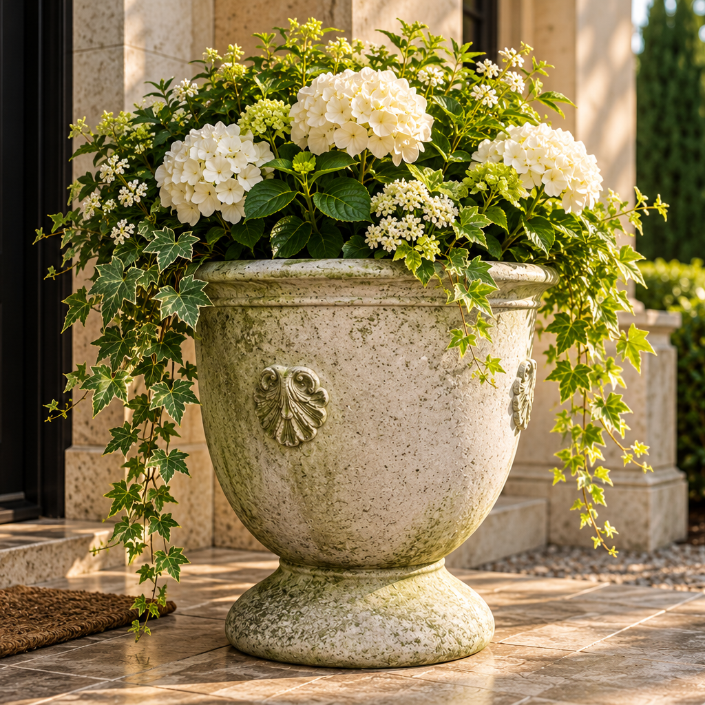 French Anduze Planter - Medium: Planters Sculpture