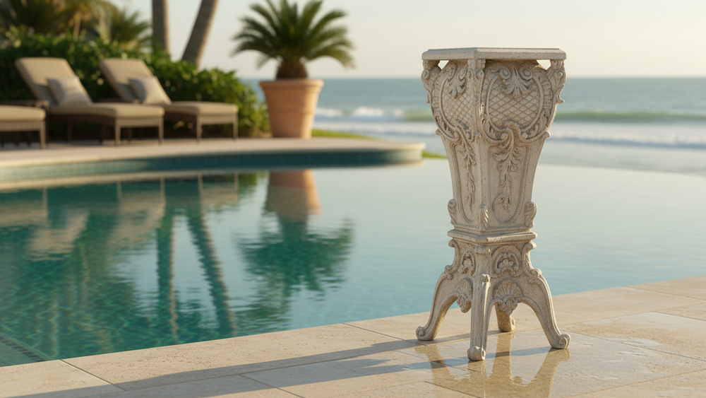 French Pedestal Sculpture – Timeless 30" Handcrafted Home Accent