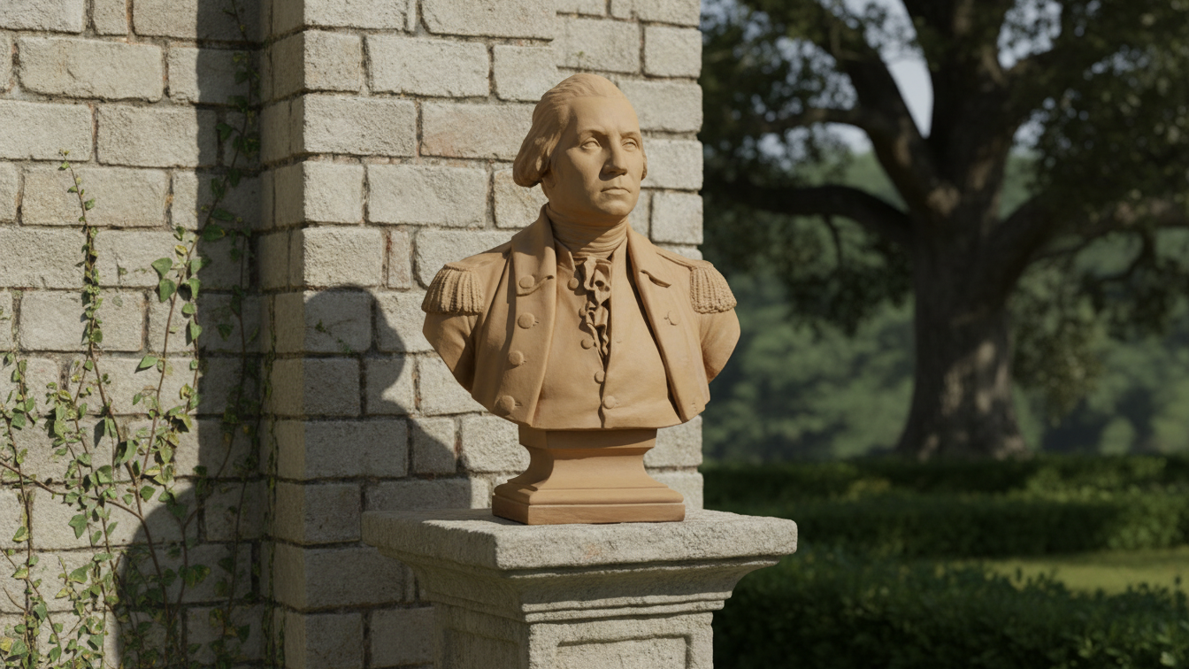 George Washington Bust – Historic In Uniform Sculpture Statue