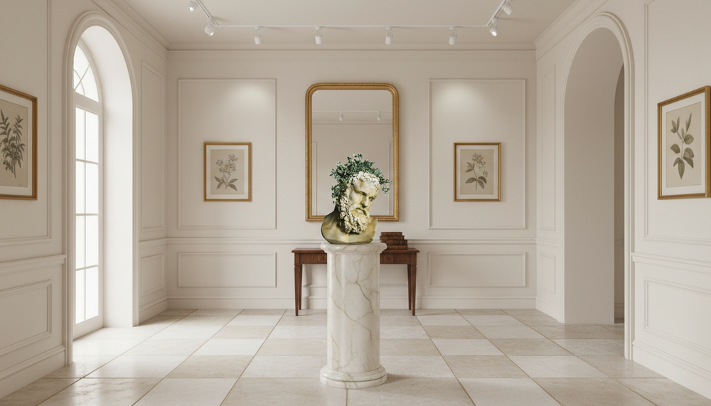 Greek Roman Hercules Bust Planter | Luxury Garden Décor