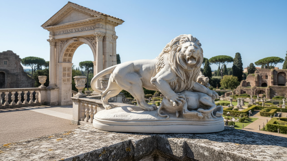 Harmony Animal Statue  Handcrafted Lion and Lamb Sculpture