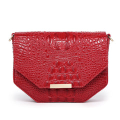  Faye Embossed Leather Handbag/ Crossbody bag: Red, crossbody bag, XoticBrands Home Decor
