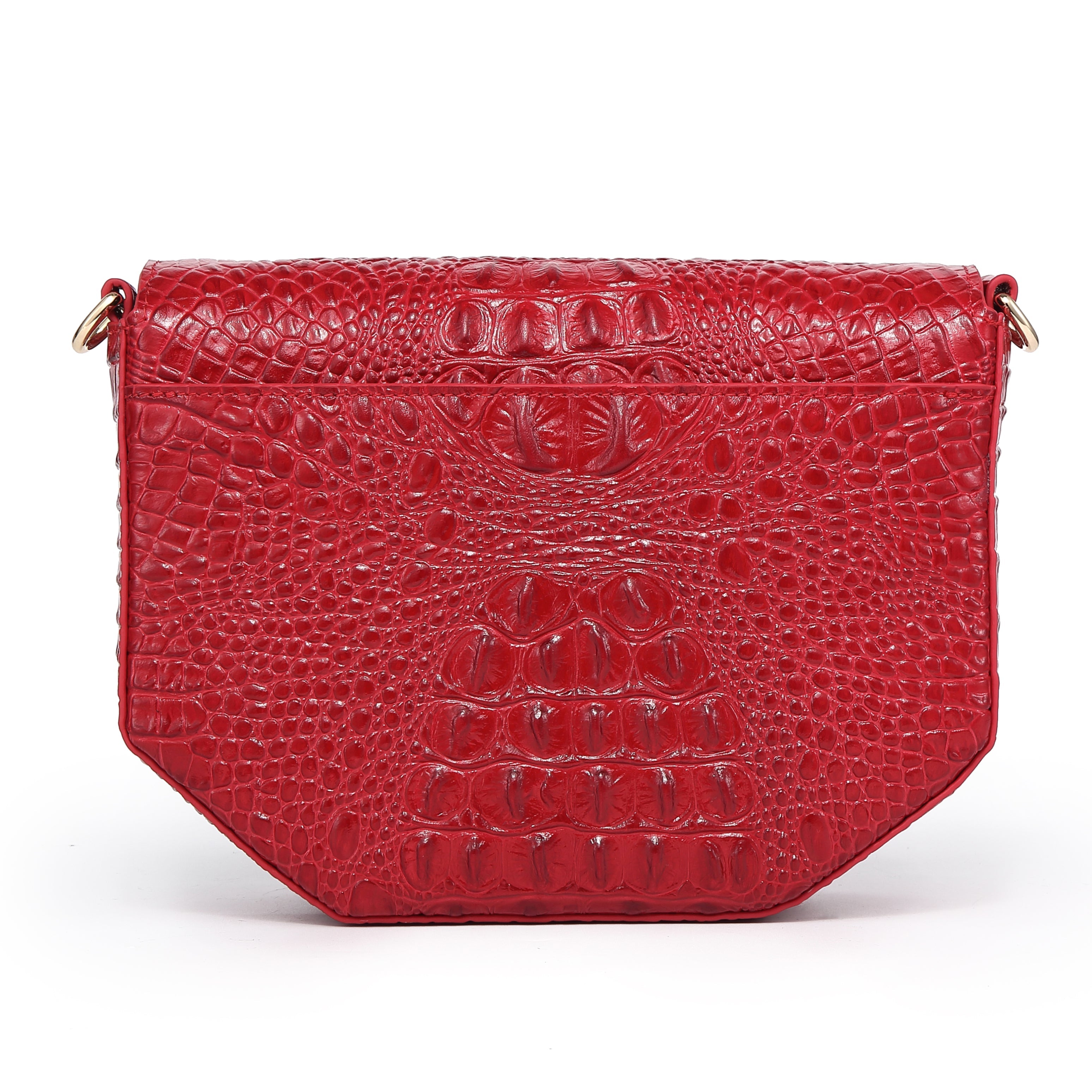  Faye Embossed Leather Handbag/ Crossbody bag: Red, crossbody bag, XoticBrands Home Decor