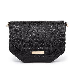  Faye Embossed Leather Handbag/ Crossbody bag: Black, crossbody bag, XoticBrands Home Decor