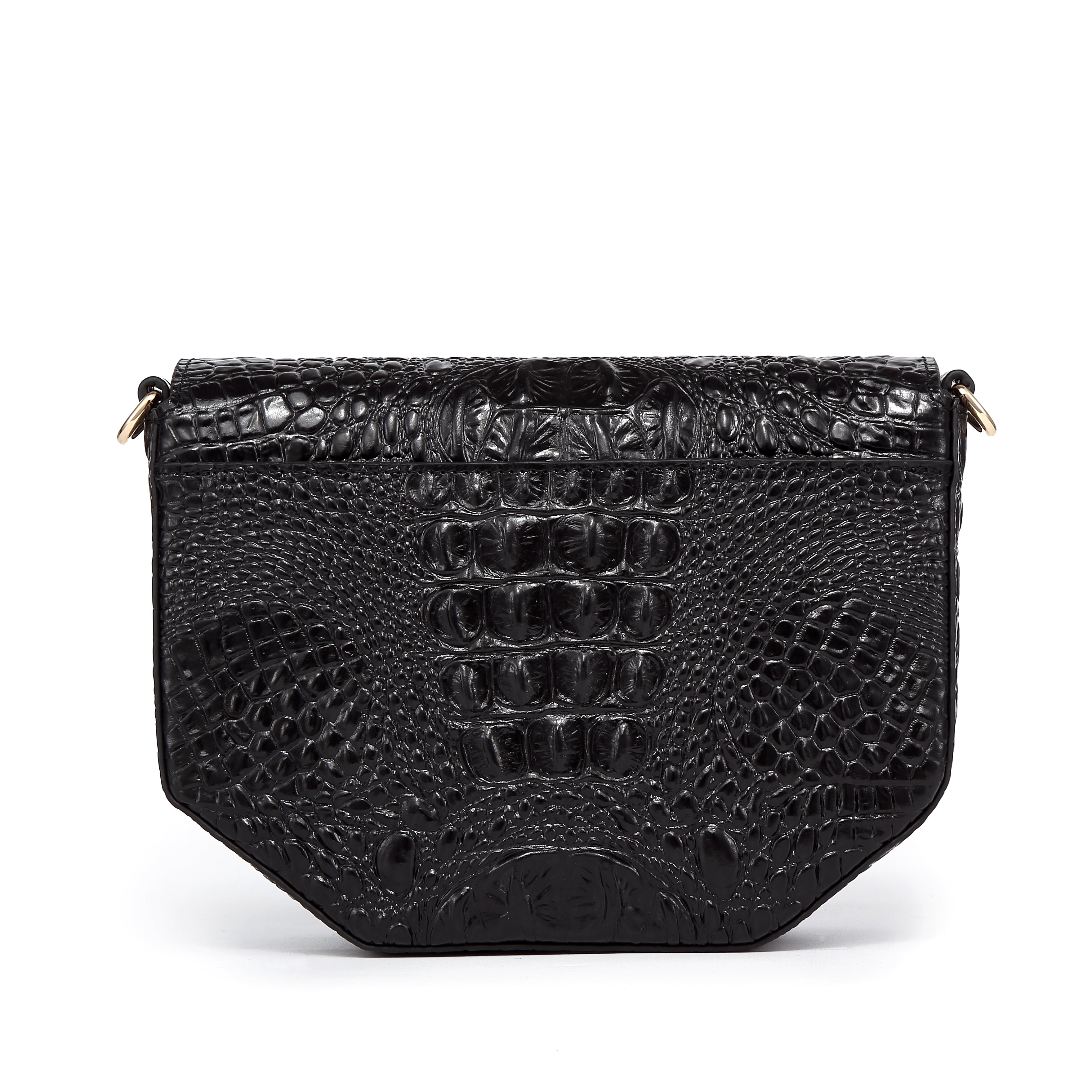 Faye Embossed Leather Handbag/ Crossbody bag: Black, crossbody bag, XoticBrands Home Decor
