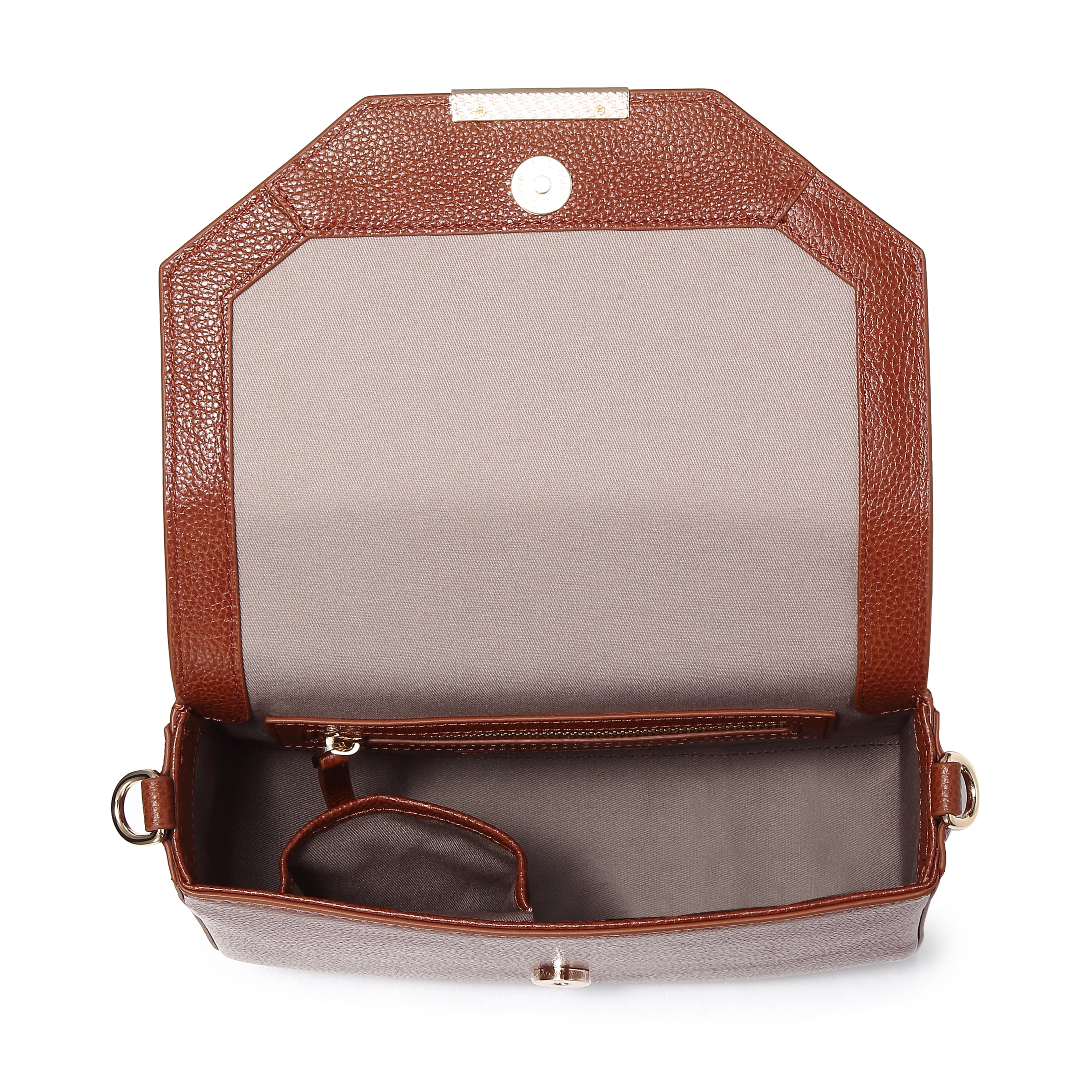  Faye Leather Handbag/ Crossbody bag: BROWN, crossbody bag, XoticBrands Home Decor