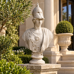 Minerva Giustinia Bust 45 Inch Stone Sculpture