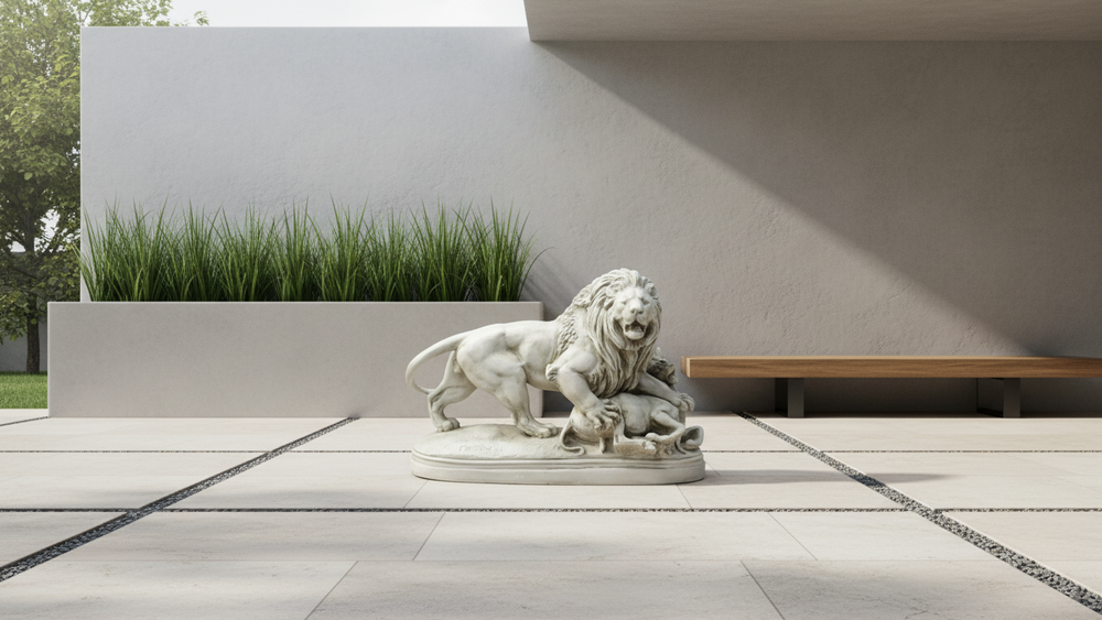 Lion and Lamb Sculpture  Timeless Harmony Garden Statue