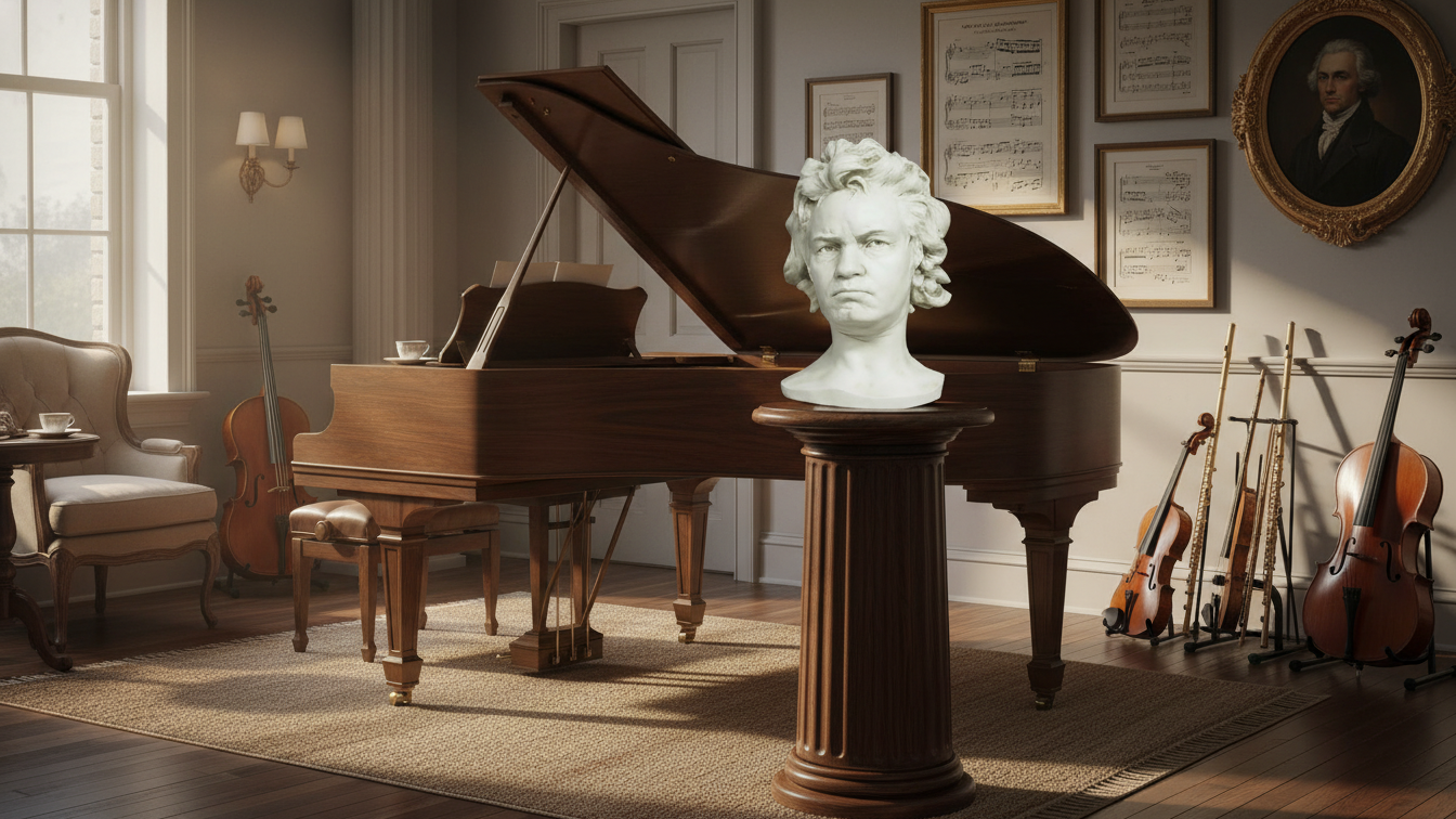 Ludwig Van Beethoven Life Mask -  Composers Busts  (Antique Stone)