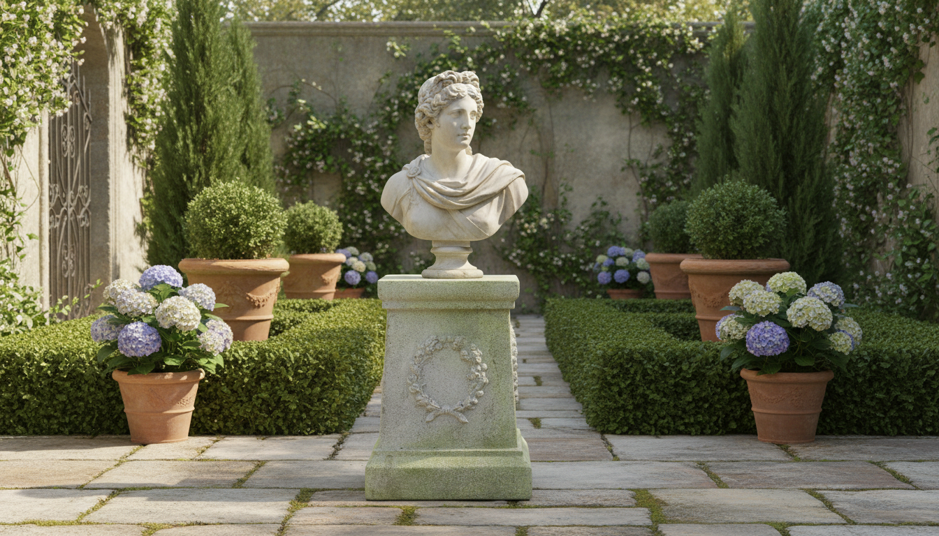 Luxury Fiberstone Wreath Pedestal 18” | XoticBrands Home Décor