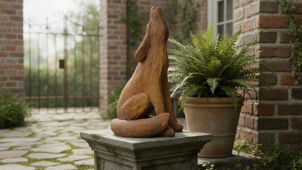 Majestic Coyote Statue – Elegant Handcrafted Garden Sculpture