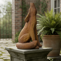 Majestic Coyote Statue – Handcrafted Garden Animal Sculpture