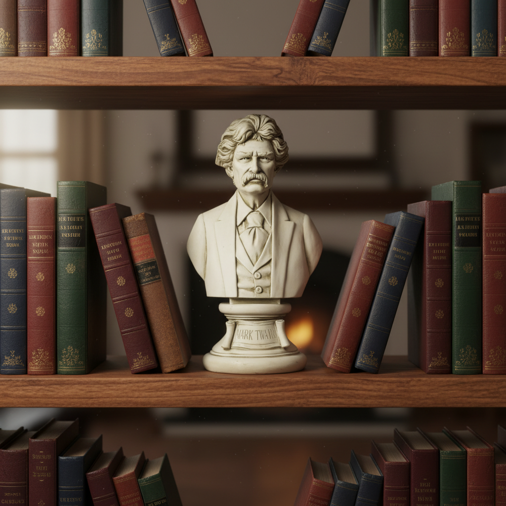 Mark Twain Bust Sculpture | Handcrafted Literary Icon Decor by XoticBrands
