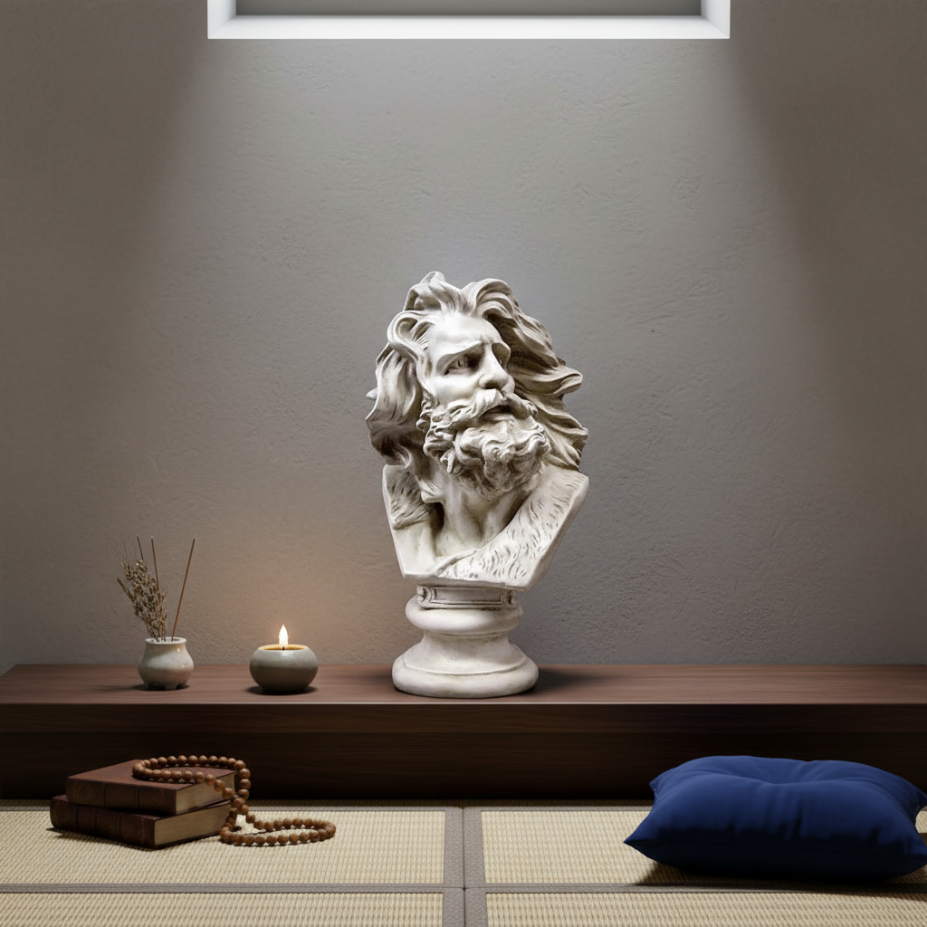 Greek & Roman Busts Sculpture: Moses Wind Swept Bust - A Powerful Tribute to an Iconic Figure