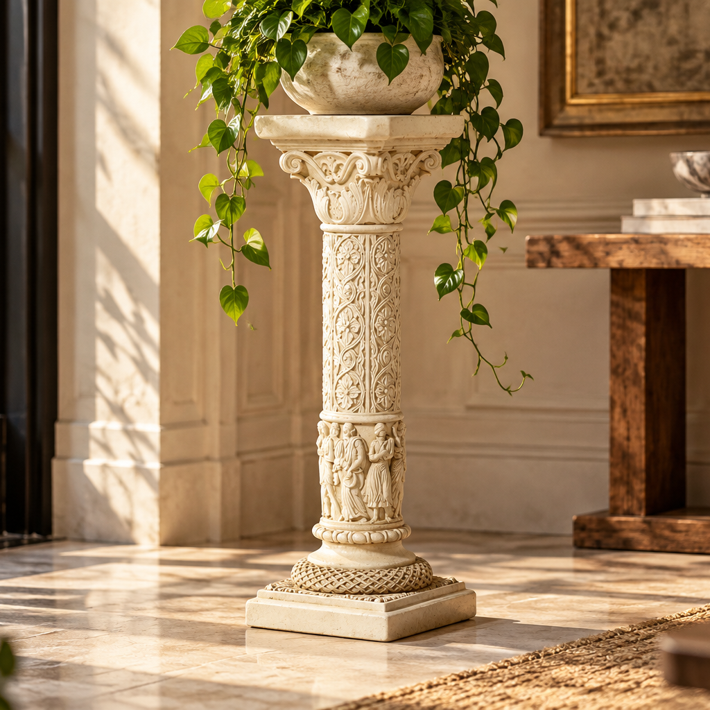 Elevate Your Space with the Timeless Beauty of the Nine Muses Pedestal Architectural Sculpture