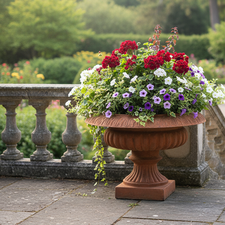 Large Star Urn 12"H (R) - Medium Planters 15-29"H