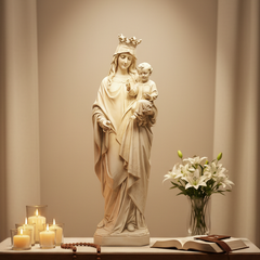 Sacred Maternal Bond: Blessed Virgin Mary & Child 65" Religious Statue