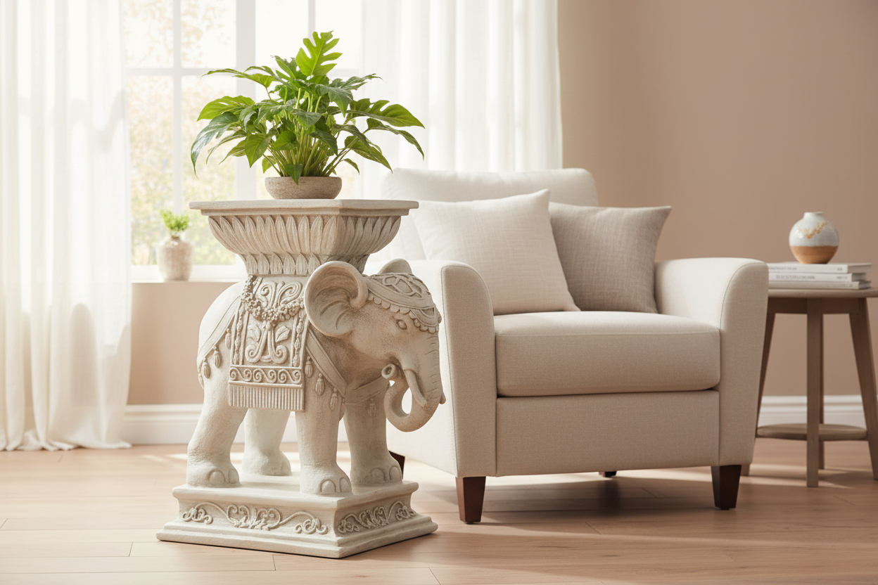 Elephant Indian Pedestal 18 Garden Animal Statue