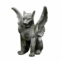 Stone gargoyle statue on a white background