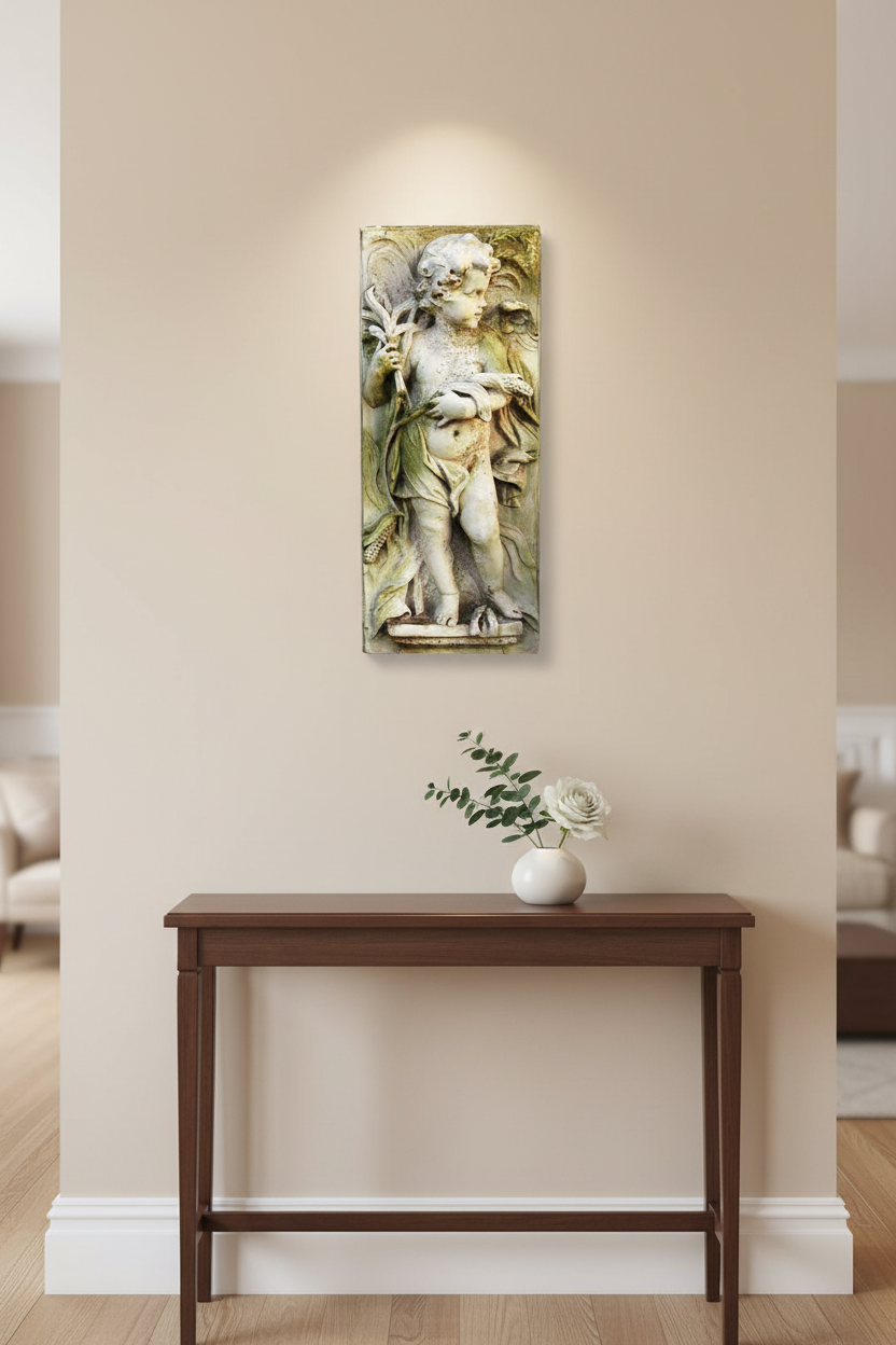 Little Boy Autumn Plaque Garden Display
