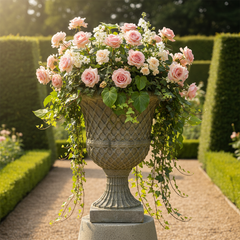 Regal Elegance: Lattice Button Urn - Garden Display