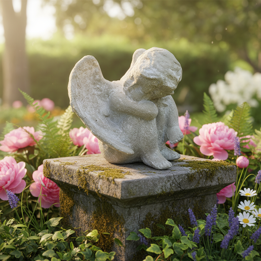 Sweet Dreams 10"H Garden Angel Statue