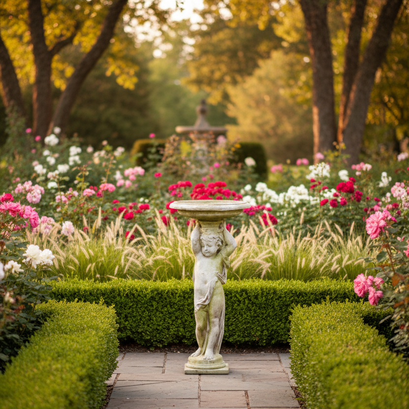 Cherub Mio Birdbath 48 Garden Angel Statue