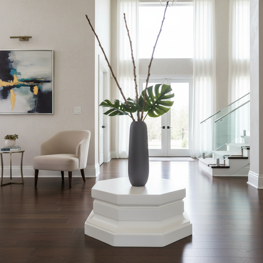 Octagonal Elegance: Eight-Sided Riser Pedestal Sculpture