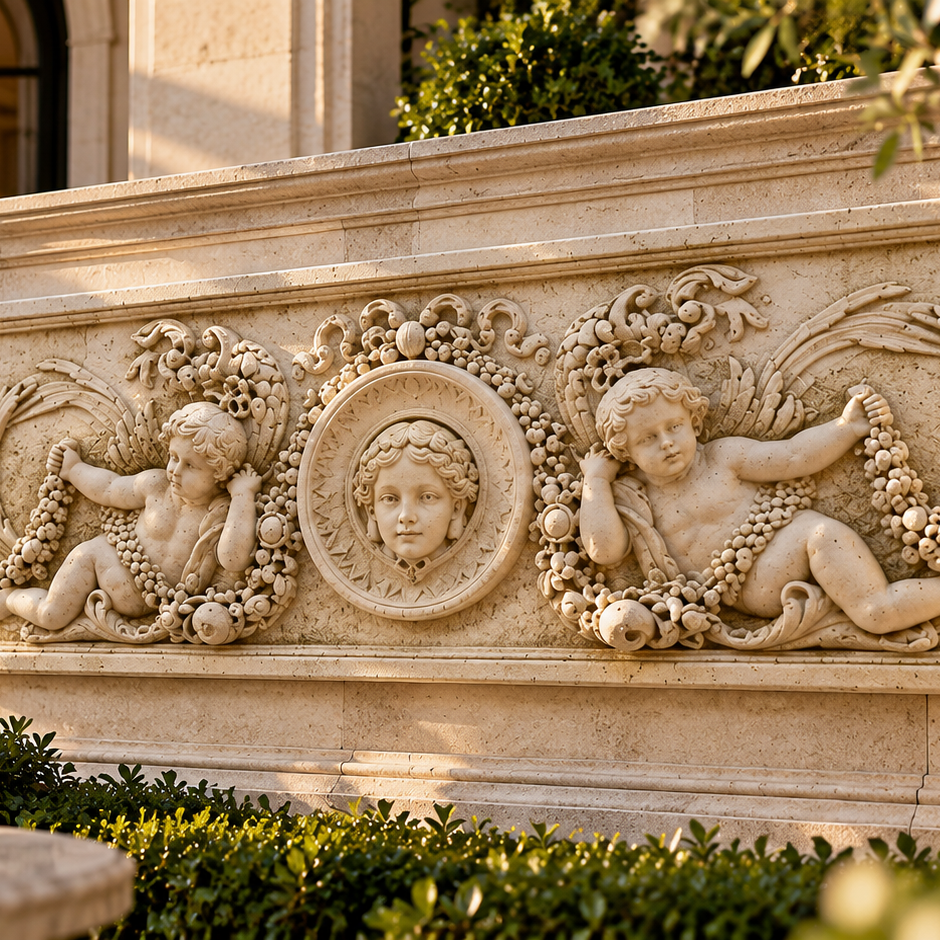 Cherub Victorian Wall Sculpture Plaque Decor