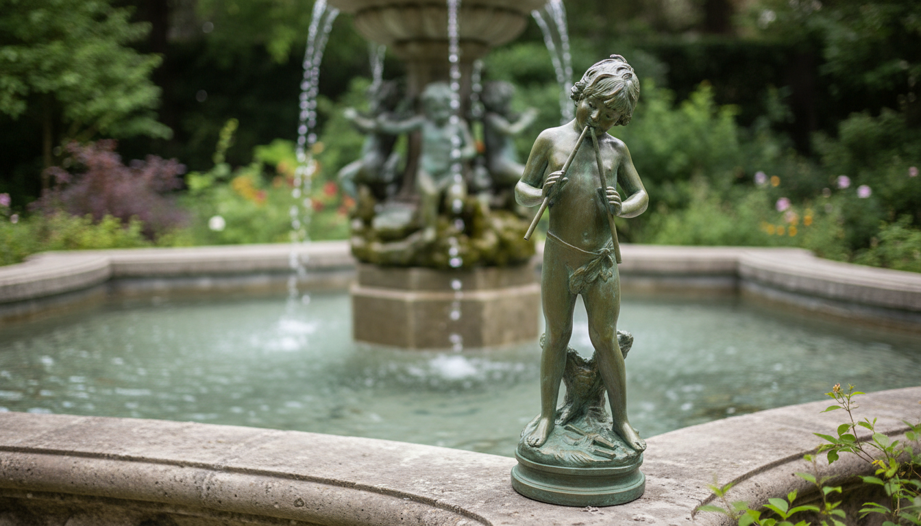 Peter Pan Inspired Children Statue 30" | Green Bronze | XoticBrands