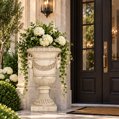 Ram and Garland Urn - Exquisite Architectural Urns for Elegant Décor