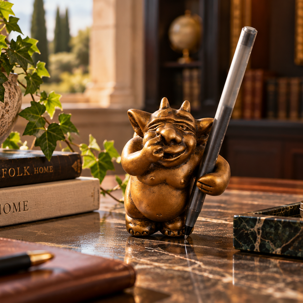 Rano, The Helper Gargoyle Desktop Sculpture - Bronze Finish