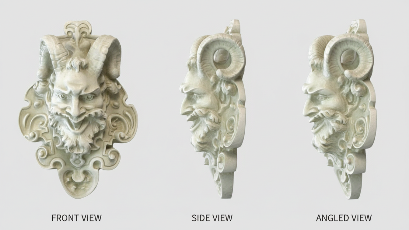 Rue St. Germaine Mask Animal Wall Sculpture  Classical Artisan Finish Home DÃ©cor