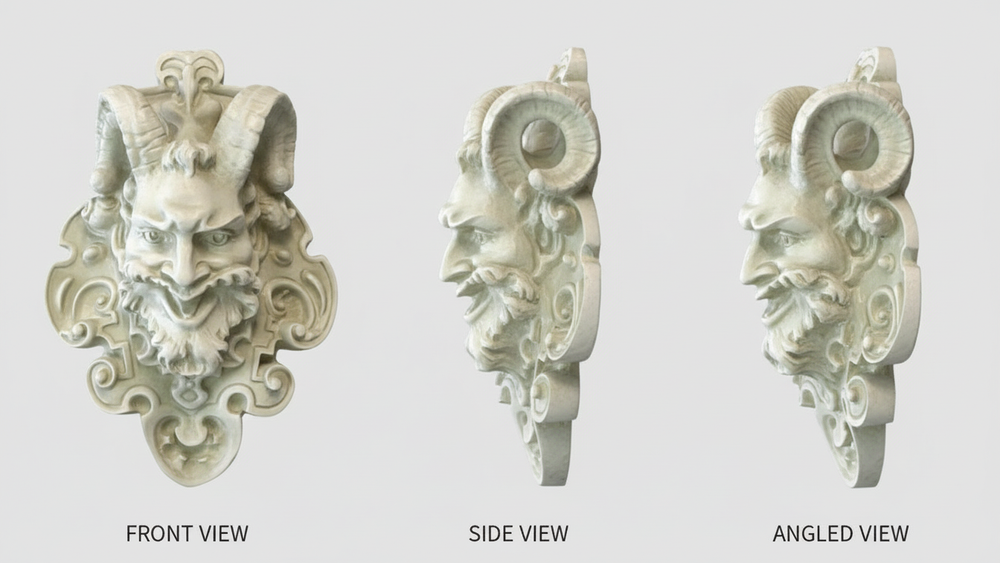 Rue St. Germaine Mask Animal Wall Sculpture  Classical Artisan Finish Home DÃ©cor