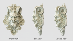 Rue St. Germaine Mask Animal Wall Sculpture  Classical Artisan Finish Home DÃ©cor