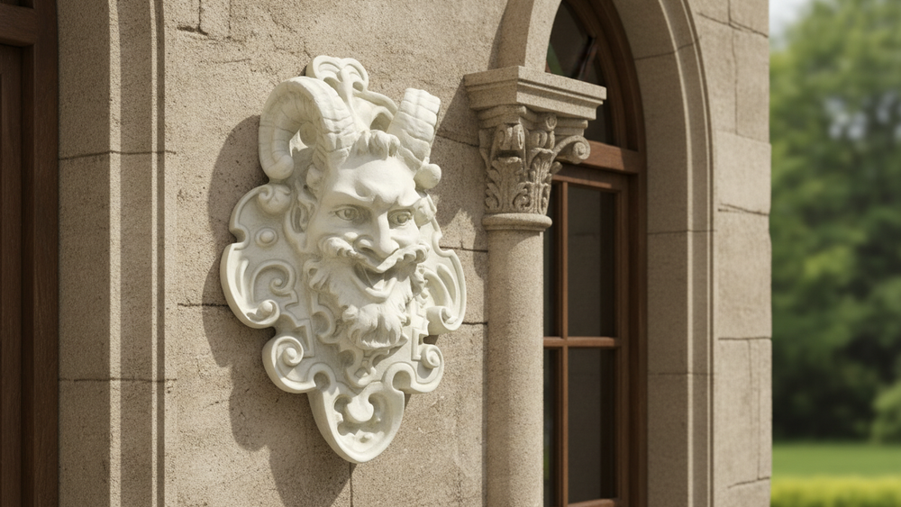 Rue St. Germaine Wall Plaque  Handcrafted 12Inch Fiberstone Sculpture for Elegant Interiors