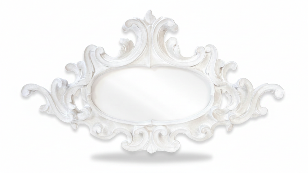 Statement Wall DÃ©cor: 42" Oval Scroll Mirror Sculpture