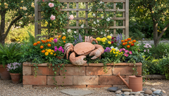 Stone Crab Sculpture – Handcrafted Fiberstone Garden Ornament