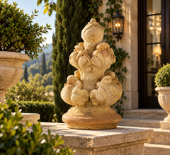Leafy Elegance Finial Top Architectural Sculpture