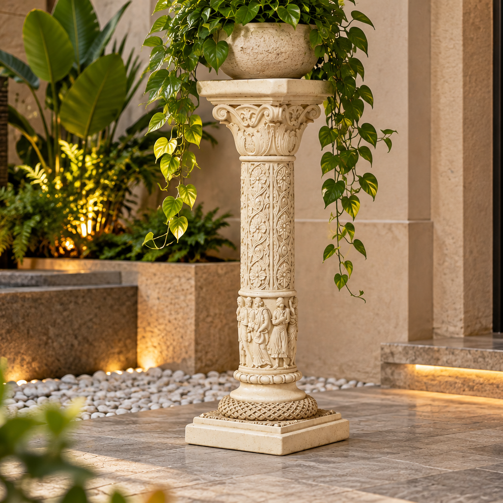 Elevate Your Space with the Timeless Beauty of the Nine Muses Pedestal Architectural Sculpture