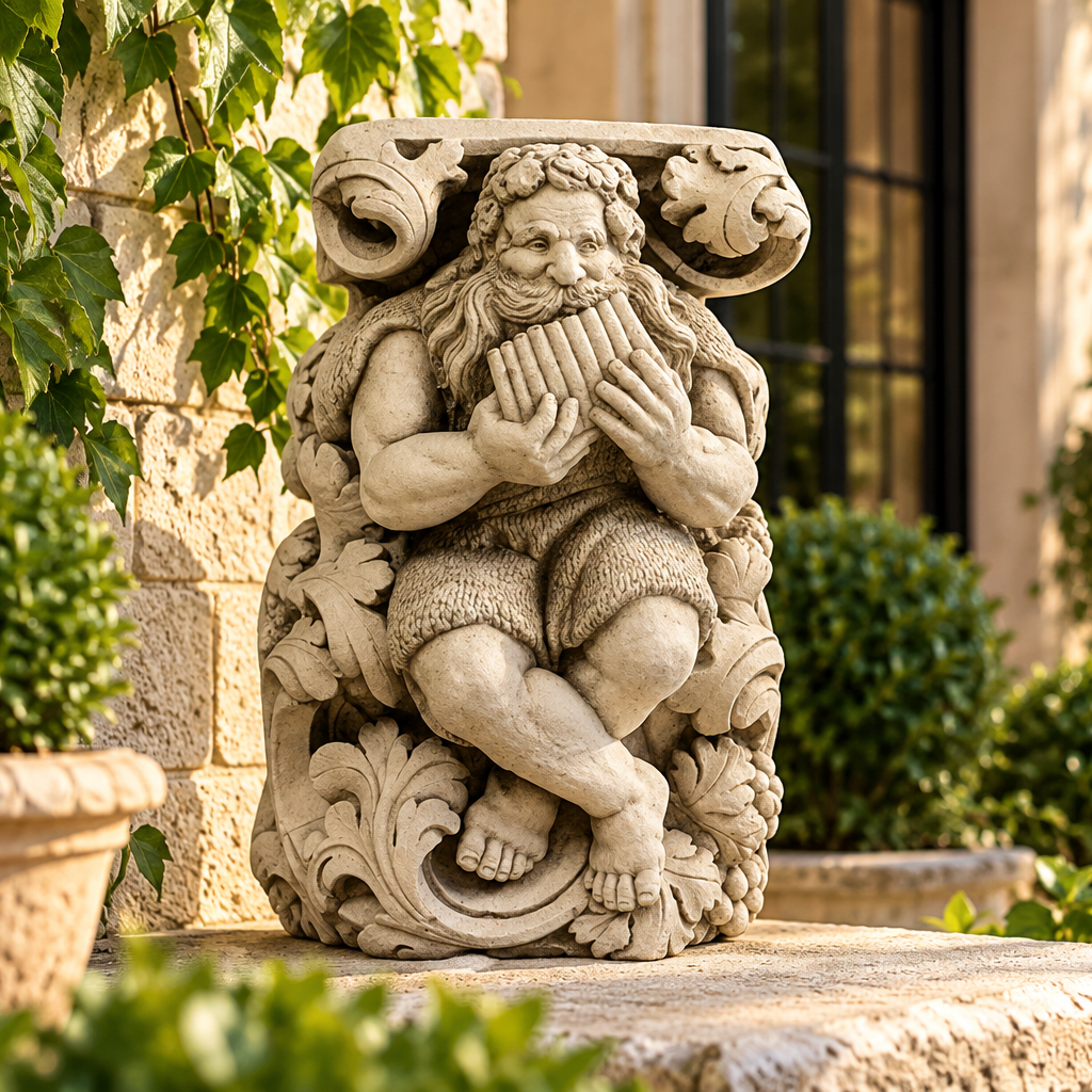 Titan Playing Pan Flute 15 -  Greek & Roman Classical  Sculpture