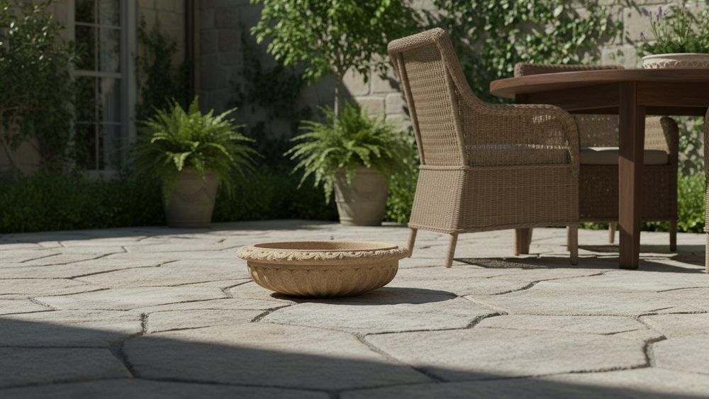 Trish Birdbath Sculpture â€“ Durable Fiberstone Outdoor Garden DÃ©cor