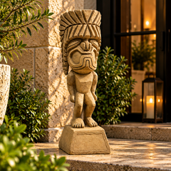 Discover Tropical Charm: Small Tiki God Display Sculpture Statue