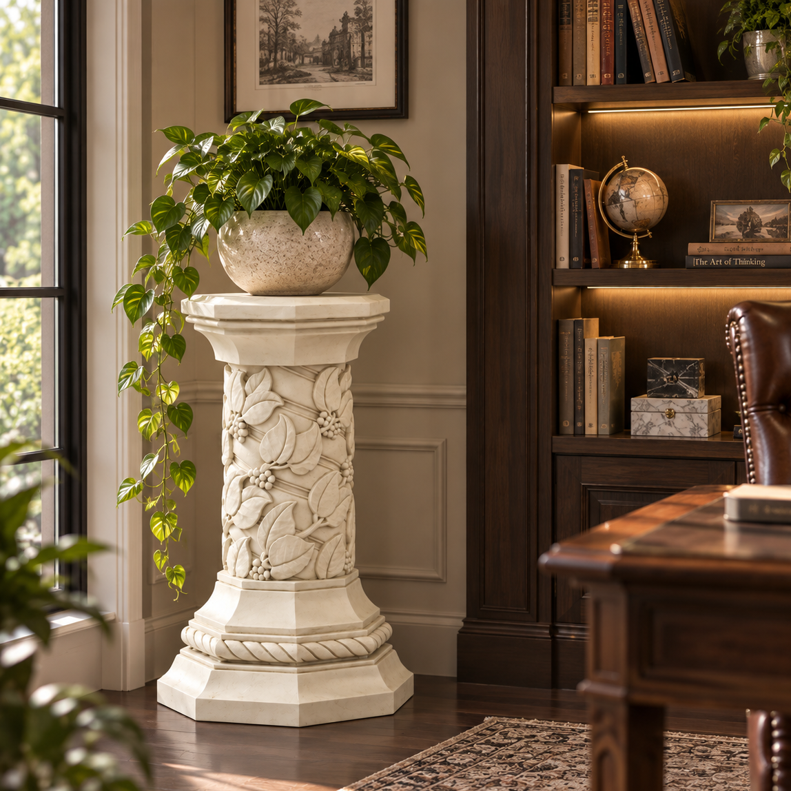 Turner Pedestal 16: Architectural Small Pedestal for Stylish Displays -18"H